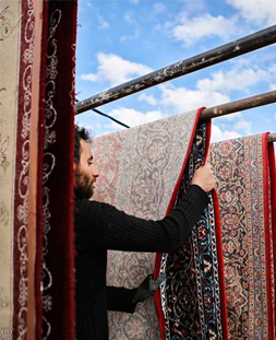 خشک کردن قالی در قالیشویی شهرک آزادی